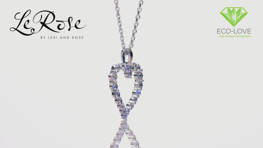 10K White Gold 1/2 Cttw Lab Grown Diamond Heart Pendant Necklace on 18" Cable Chain (G-H Color, SI1-SI2 Clarity)