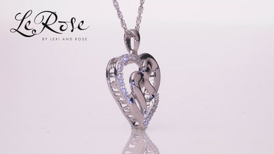 .925 Sterling Silver & Cubic Zirconia Heart with Couple and