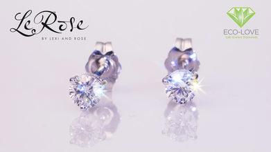 10K White Gold 1/3 Cttw Lab Grown Diamond Solitaire Martini Stud Earrings (G-H Color, SI1-SI2 Clarity)