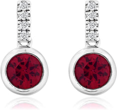 .925 Sterling Silver, Lab-Grown Gemstone & Lab-Grown White Sapphire 5/8