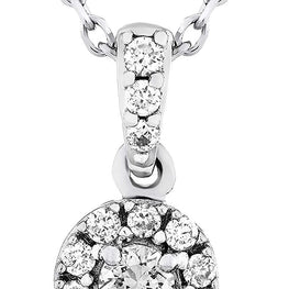 10K White Gold 1/4 Cttw Lab Grown Diamond Round Halo Pendant Necklace on 18" Cable Chain (G-H Color, SI1-SI2 Clarity)