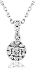 10K White Gold 1/4 Cttw Lab Grown Diamond Round Halo Pendant Necklace on 18