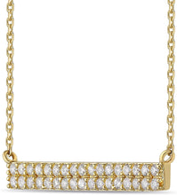 10K Yellow Gold 1/2 Cttw Diamond Two Row Bar Necklace on 20