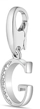 .925 Sterling Silver Diamond-Accented Dangling Initial Charm Enhancer with Lobster Claw Clasp (I-J Color, I2-I3 Clarity) - Choice of Letter