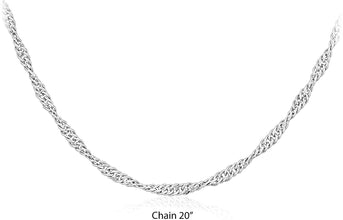 .925 Sterling Silver Singapore Chain Adjustable Length 18