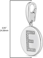 .925 Sterling Silver Diamond-Accented Round Initial Charm Enhancer with Lobster Claw Clasp (I-J Color, I2-I3 Clarity) - Choice of Letter