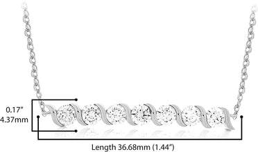 .925 Sterling Silver Cubic Zirconia 'S' Link Bar Necklace on 18