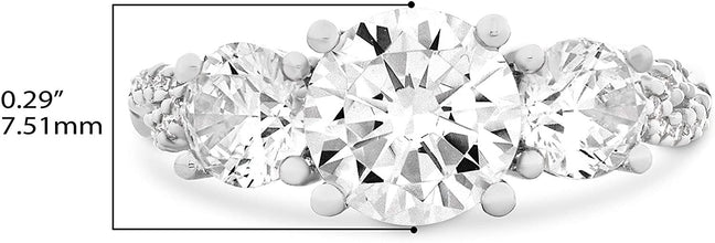 .925 Sterling Silver Round Brilliant Cut Cubic Zirconia Three Stone Crossover Infinity Twist Shank Engagement Ring