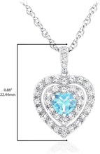 .925 Sterling Silver, Heart Shaped Lab Grown White Opal Cabochon & Lab Grown White Sapphire Three Heart Halo Pendant Necklace - 20”