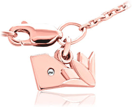 10K Rose Gold 1/2 Cttw Lab Grown Diamond Milgrain Trinity Cross Pendant Necklace on 18