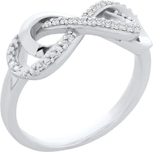 .925 Sterling Silver 1/10 Cttw Diamond Interlocking Infinity Knot Promise Ring (I-J Color, I2-I3 clarity)