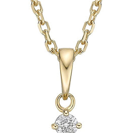 14K Yellow Gold Plated .925 Sterling Silver Oval Cut Birthstone & Created White Sapphire Pendant Necklace 18" - Choice of Birthstone/Month