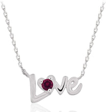 .925 Sterling Silver & Lab-Grown Ruby “Love” Heart 5/8