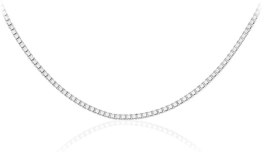 .925 Sterling Silver Venetian Box Chain Adjustable Length 20" - 22"