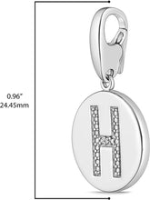 .925 Sterling Silver Diamond-Accented Round Initial Charm Enhancer with Lobster Claw Clasp (I-J Color, I2-I3 Clarity) - Choice of Letter