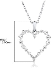 10K White Gold 1/2 Cttw Lab Grown Diamond Heart Pendant Necklace on 18