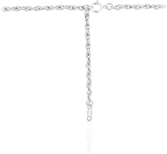 .925 Sterling Silver Rope Chain Adjustable Length 18