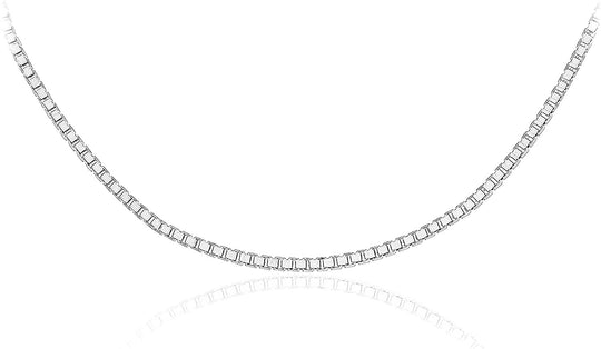 .925 Sterling Silver Venetian Box Chain Adjustable Length 22" - 24"