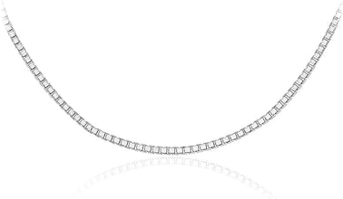 .925 Sterling Silver Venetian Box Chain Adjustable Length 22