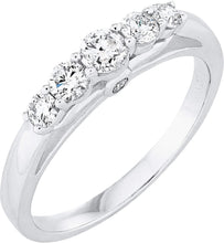 10K White Gold 1/2 Cttw Lab Grown Diamond Five Stone Engagement Ring (G-H Color, SI1-SI2 Clarity)