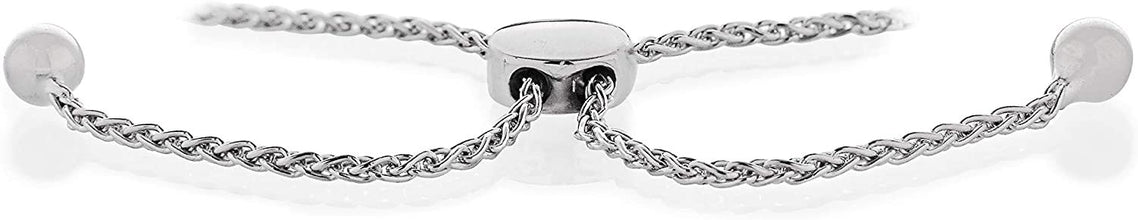 .925 Sterling Silver Cushion Lab Grown Ruby & Lab Grown White Sapphire Infinity Wheat Bolo Bracelet 5-9