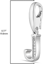 .925 Sterling Silver Diamond-Accented Dangling Initial Charm Enhancer with Lobster Claw Clasp (I-J Color, I2-I3 Clarity) - Choice of Letter