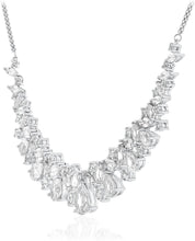.925 Sterling Silver Lab Grown White Sapphire Pear and Marquise Cut Estate Necklace