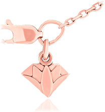 10K Rose Gold 1/2 Cttw Lab Grown Diamond Milgrain Trinity Cross Pendant Necklace on 18