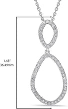 .925 Sterling Silver 1/2 Cttw Diamond Irregular Ellipse Pebble Pendant Necklace on 20