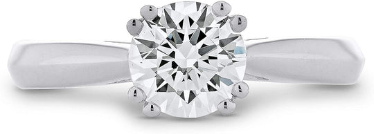 .925 Sterling Silver & Round Cubic Zirconia Cathedral Style Solitaire Engagement Ring