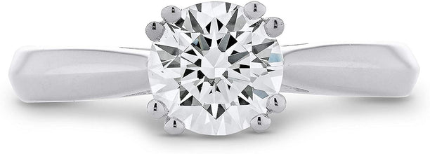 .925 Sterling Silver & Round Cubic Zirconia Cathedral Style Solitaire Engagement Ring