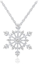 .925 Sterling Silver & White Cubic Zirconia Milgrain Snowflake 20