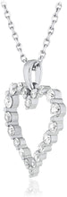 10K White Gold 1/2 Cttw Lab Grown Diamond Heart Pendant Necklace on 18
