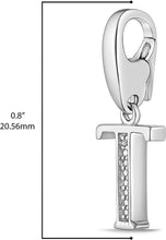 .925 Sterling Silver Diamond-Accented Dangling Initial Charm Enhancer with Lobster Claw Clasp (I-J Color, I2-I3 Clarity) - Choice of Letter