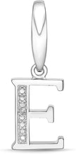 .925 Sterling Silver Diamond-Accented Dangling Initial Charm Enhancer with Lobster Claw Clasp (I-J Color, I2-I3 Clarity) - Choice of Letter