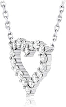 10K White Gold 1/2 Cttw Lab Grown Diamond Heart Necklace on 18