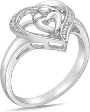 .925 Sterling Silver Diamond Accented Mother and Child Ring (I-J Color, I2-I3 Clarity)