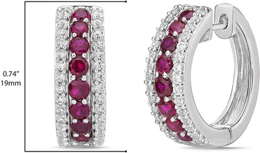 .925 Sterling Silver, Lab Grown Gemstone & Lab Grown White Sapphire 3/4