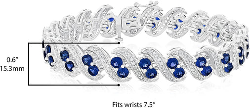 .925 Lab Grown Blue and White Sapphire