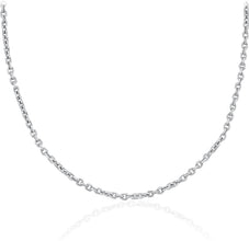.925 Sterling Silver Diamond Cut Cable Chain Adjustable Length 20