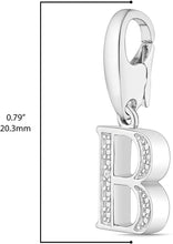 .925 Sterling Silver Diamond-Accented Dangling Initial Charm Enhancer with Lobster Claw Clasp (I-J Color, I2-I3 Clarity) - Choice of Letter