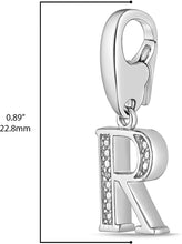 .925 Sterling Silver Diamond-Accented Dangling Initial Charm Enhancer with Lobster Claw Clasp (I-J Color, I2-I3 Clarity) - Choice of Letter