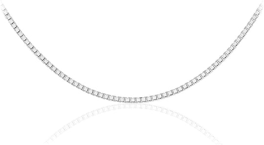 .925 Sterling Silver Venetian Box Chain Adjustable Length 18" - 20"