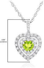 .925 Sterling Silver, Heart Shaped Lab Grown White Opal Cabochon & Lab Grown White Sapphire Three Heart Halo Pendant Necklace - 20”