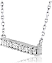 10K White Gold 1/2 Cttw Lab Grown Diamond Bar Necklace 18