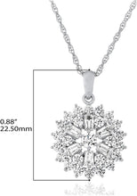 .925 Sterling Silver Round & Baguette Cut Cubic Zirconia Snowflake 7/8
