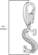 .925 Sterling Silver Diamond-Accented Dangling Initial Charm Enhancer with Lobster Claw Clasp (I-J Color, I2-I3 Clarity) - Choice of Letter