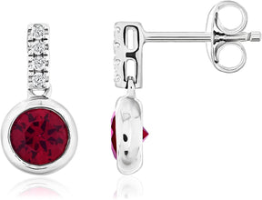 .925 Sterling Silver, Lab-Grown Gemstone & Lab-Grown White Sapphire 5/8