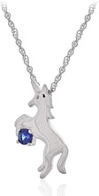 .925 Sterling Silver Lab Created Blue Sapphire 3/4