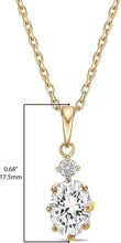14K Yellow Gold Plated .925 Sterling Silver Oval Cut Birthstone & Created White Sapphire Pendant Necklace 18